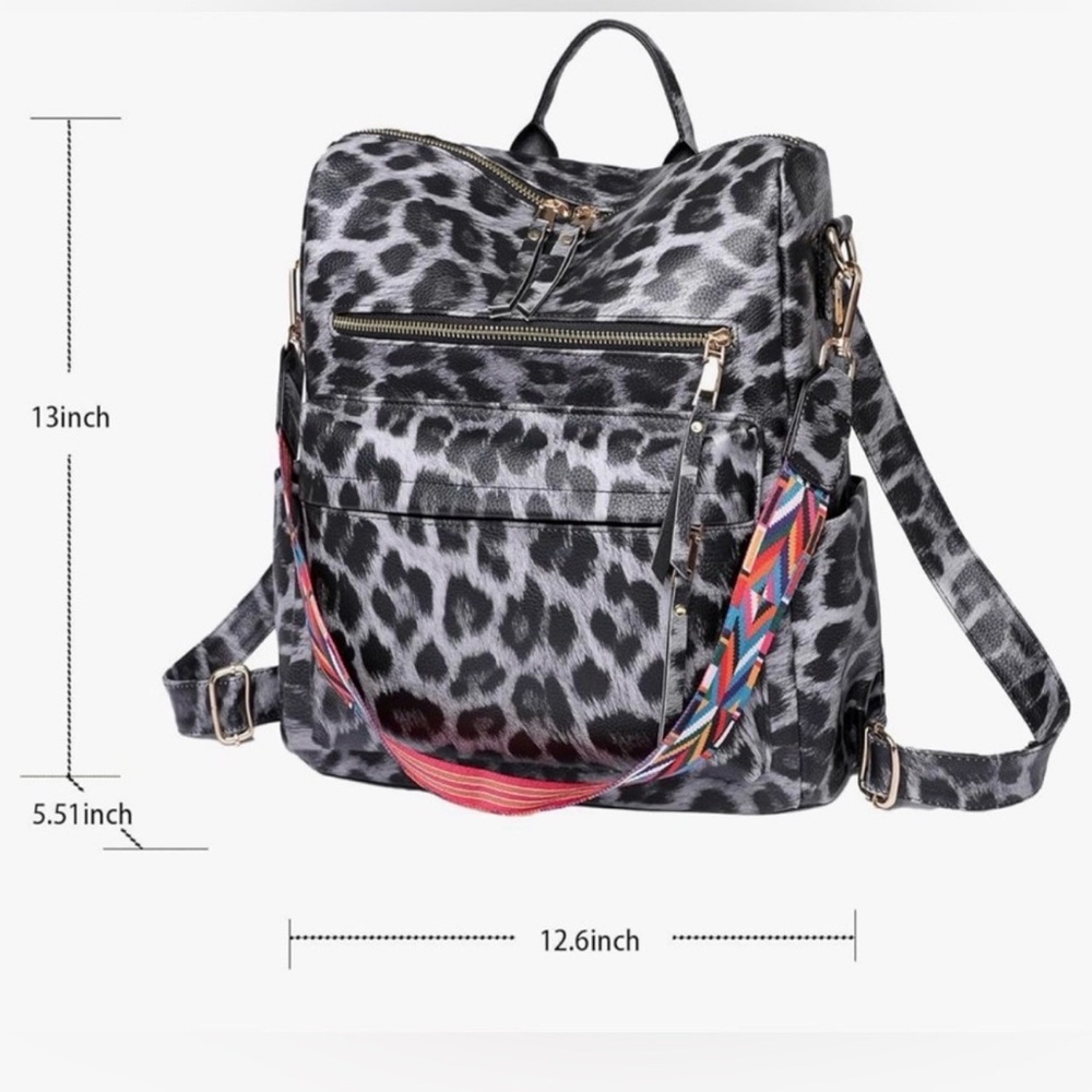Black & Gray Leopard-Print Women's Backpack - Picture 10 of 10
